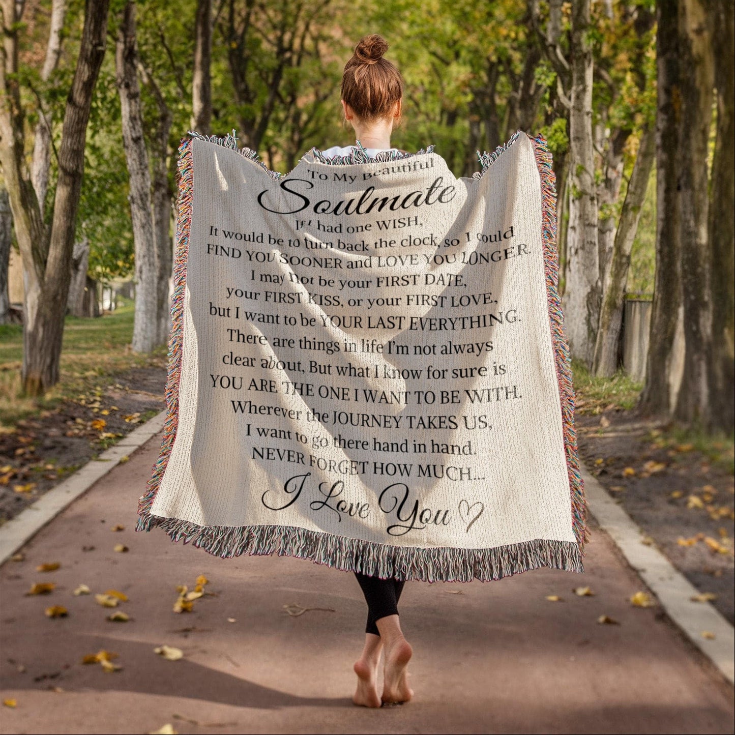 Cozy anniversary gift blanket with heartfelt Last Everything message for soulmate, wife, or girlfriend.