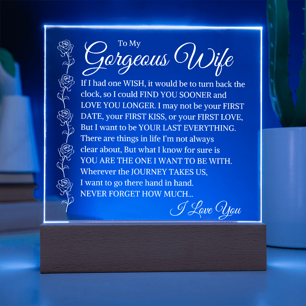 Durable square acrylic Last Everything plaque heartfelt birthday gift for wife from husband