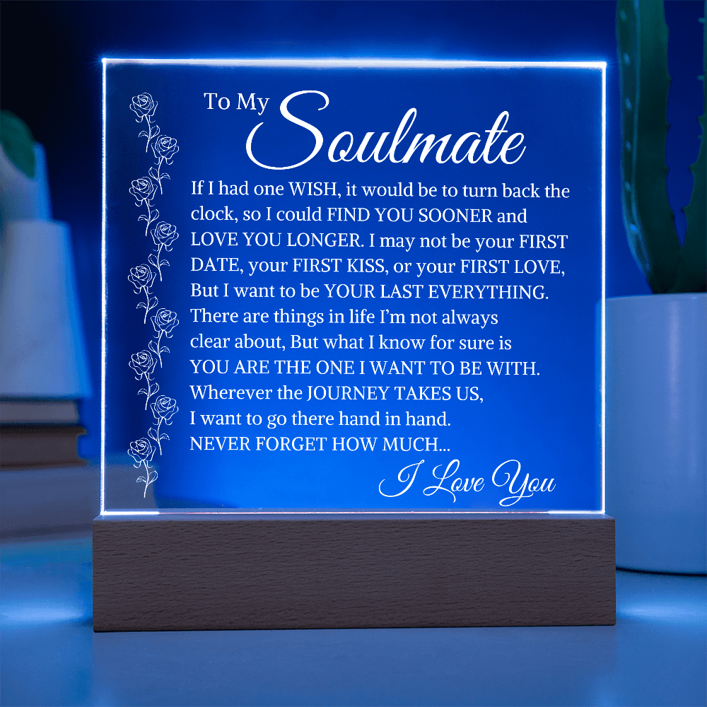Elegant square acrylic plaque anniversary gift for wife husband or partner