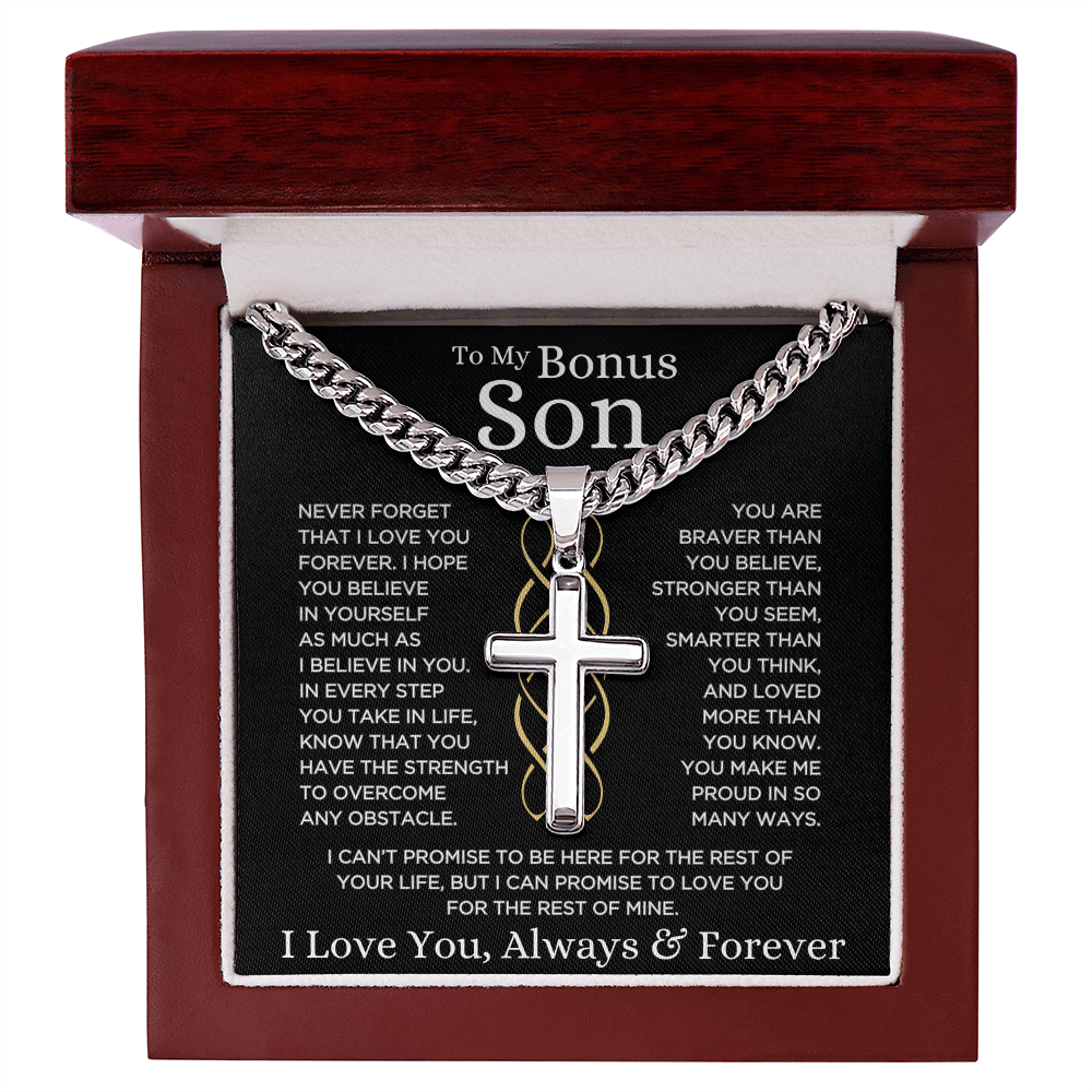Shoptopia meaningful Cuban Chain with Artisan Cross necklace gift for bonus son special occasions