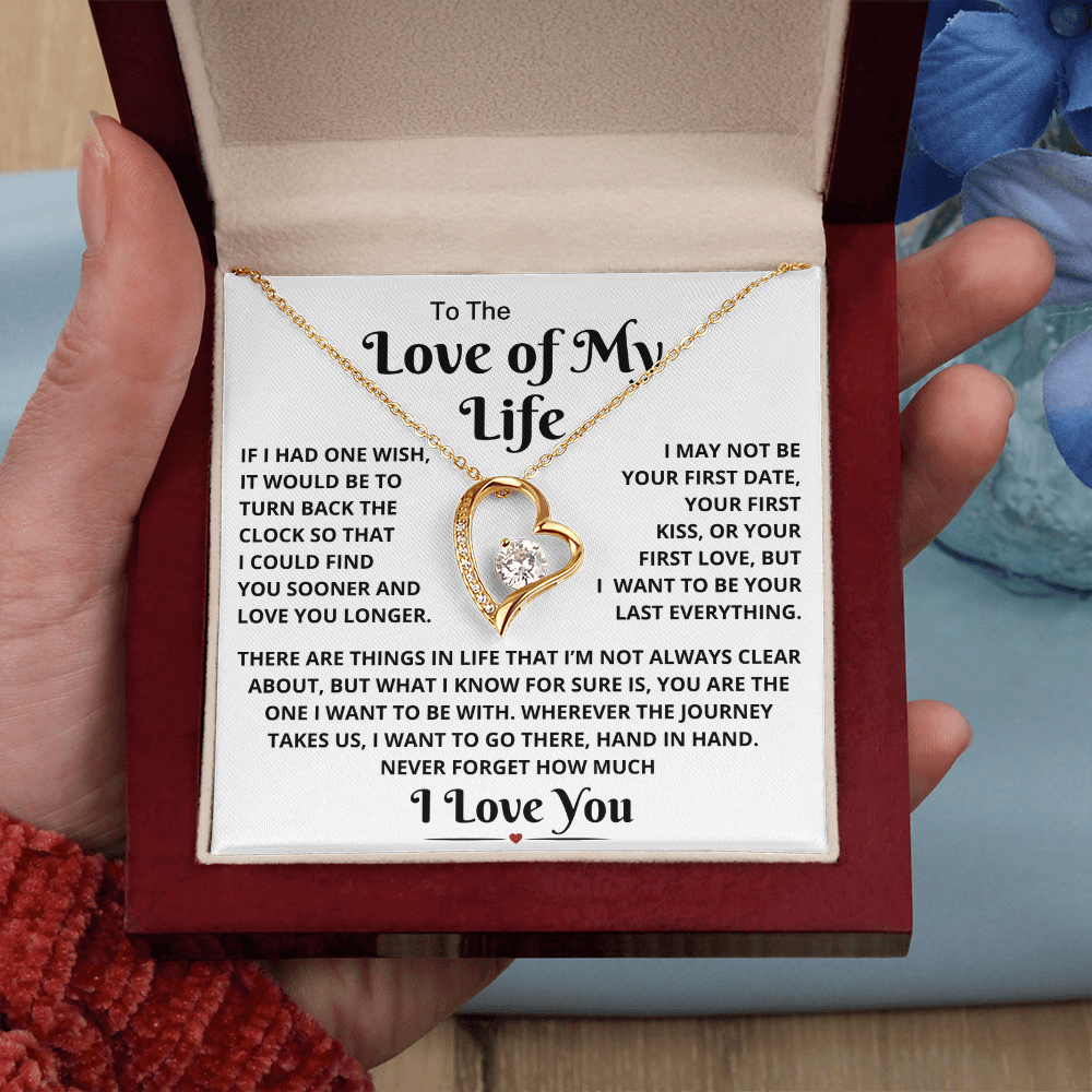 Shoptopia romantic Love of My Life Forever Love Necklace with heartfelt message card