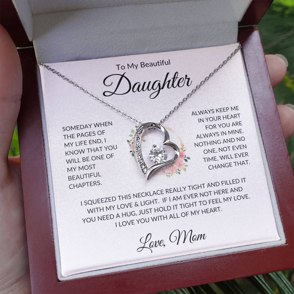 Shoptopia sentimental Forever Love Necklace from Mom with Beautiful Chapters message for daughter