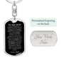 To My Son Love Dad | Dog Tag Key Chain - Shoptopia Jewelry