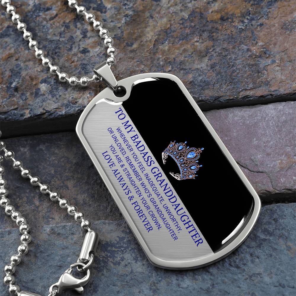 Granddaughter "Straighten Your Crown" | Military Necklace
