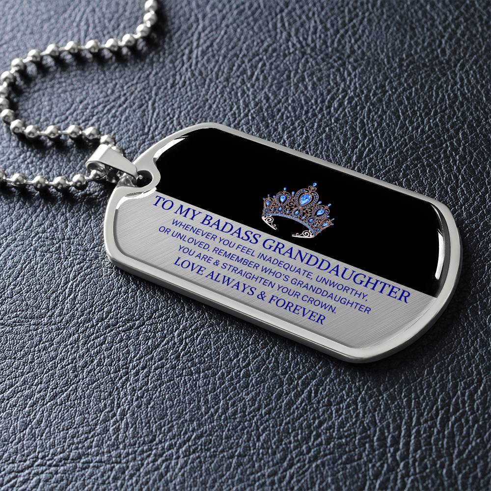 Granddaughter "Straighten Your Crown" | Military Necklace