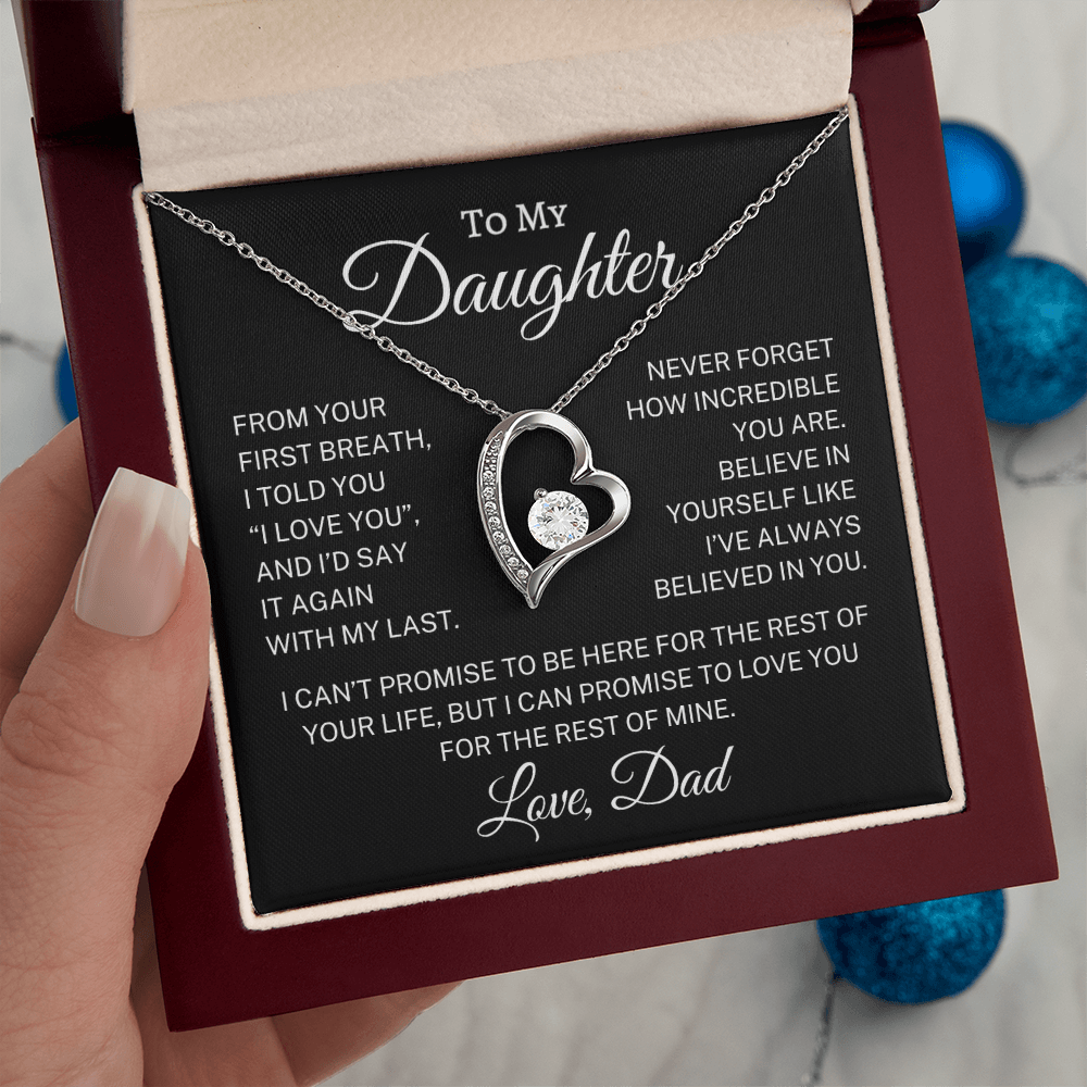 Gift for Daughter From Dad “From Your First Breath” | Forever Love Necklace