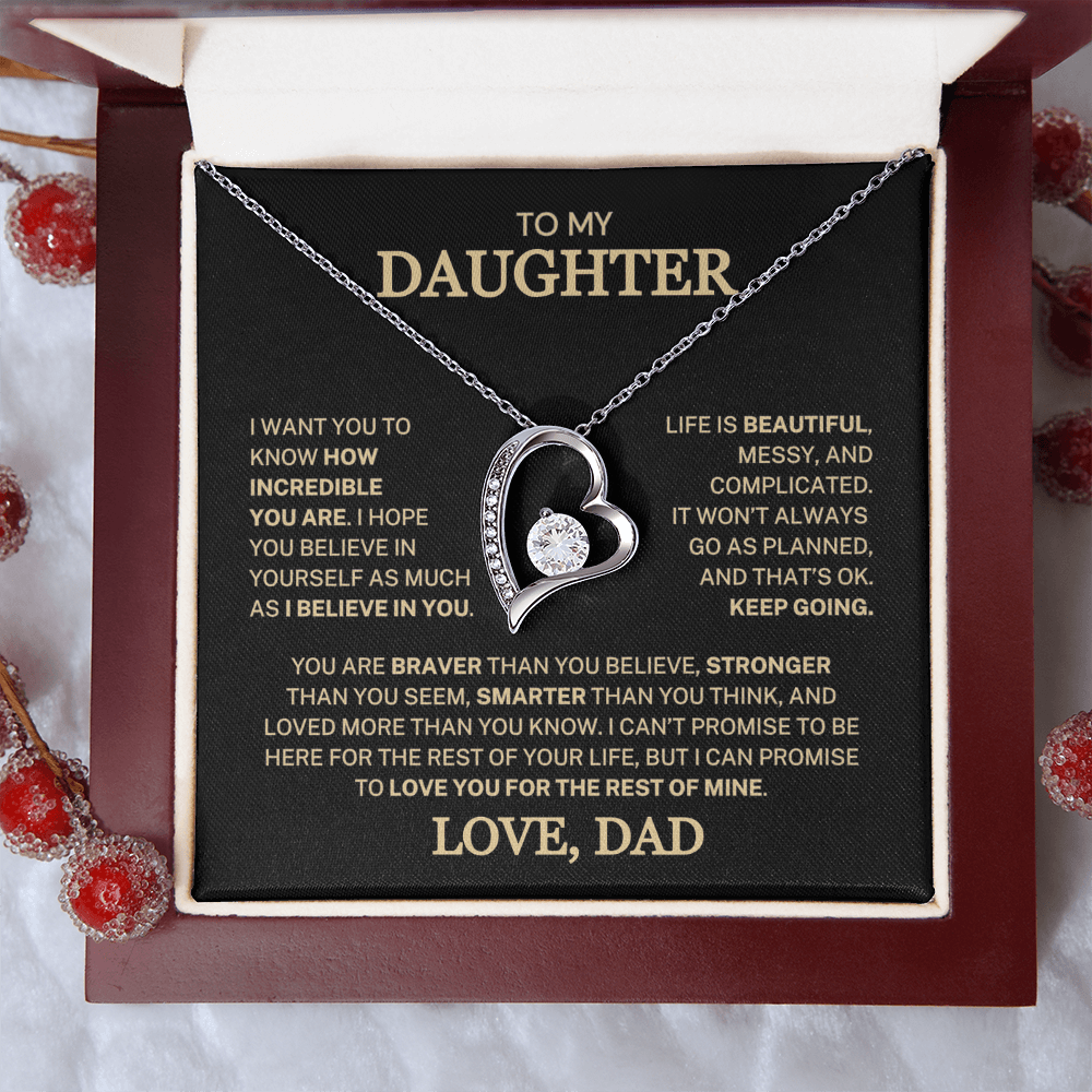 Daughter Love Dad "Life Is Beautiful" | Forever Love Necklace