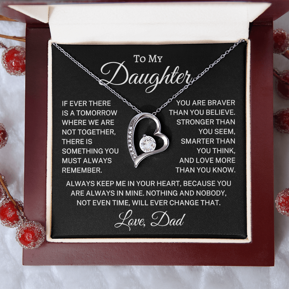 Gift for Daughter Love Dad " Loved More Than You Know" | Forever Love Necklace