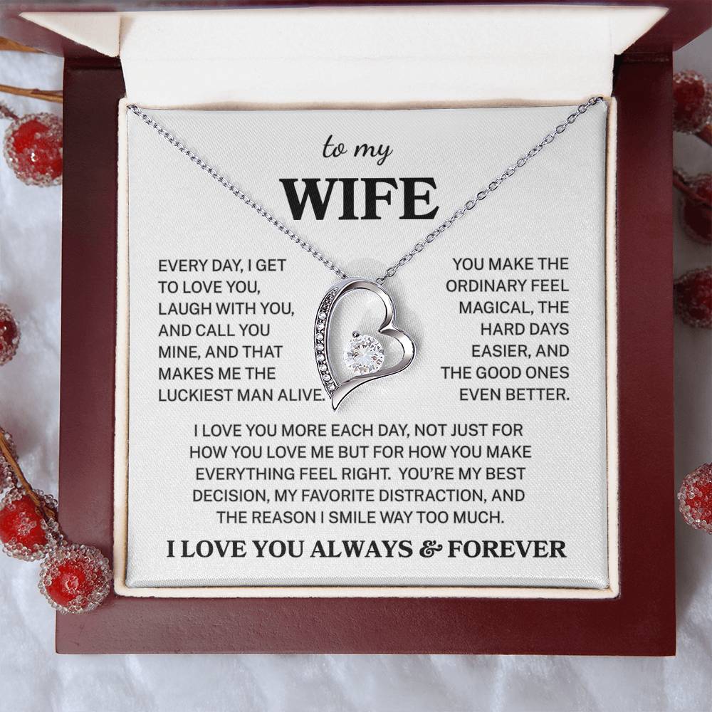 Wife "Luckiest Man Alive" | Forever Love Necklace