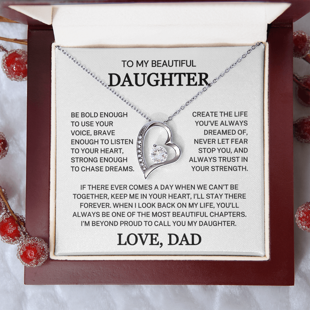 Daughter Love Dad "Be Bold Enough" | Forever Love Necklace