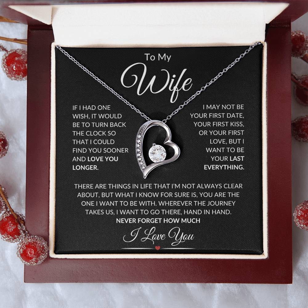 Gift for Wife "Last Everything" BW | Forever Love Necklace