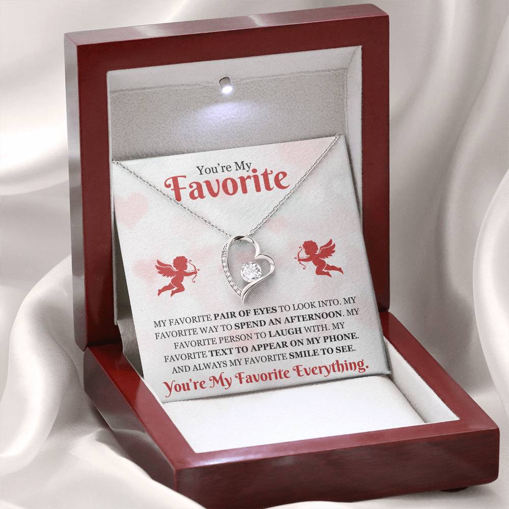 Favorite 'My Favorite Everything" | Forever Love Necklace - 14k White Gold Finish / Luxury Box Shoptopia Jewelry