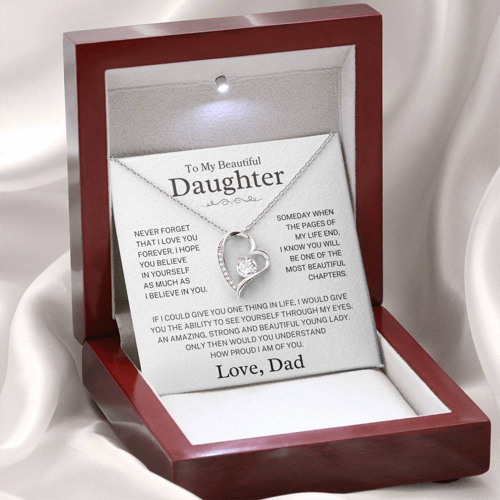 Daughter Love Dad "Never Forget" | Forever Love Necklace