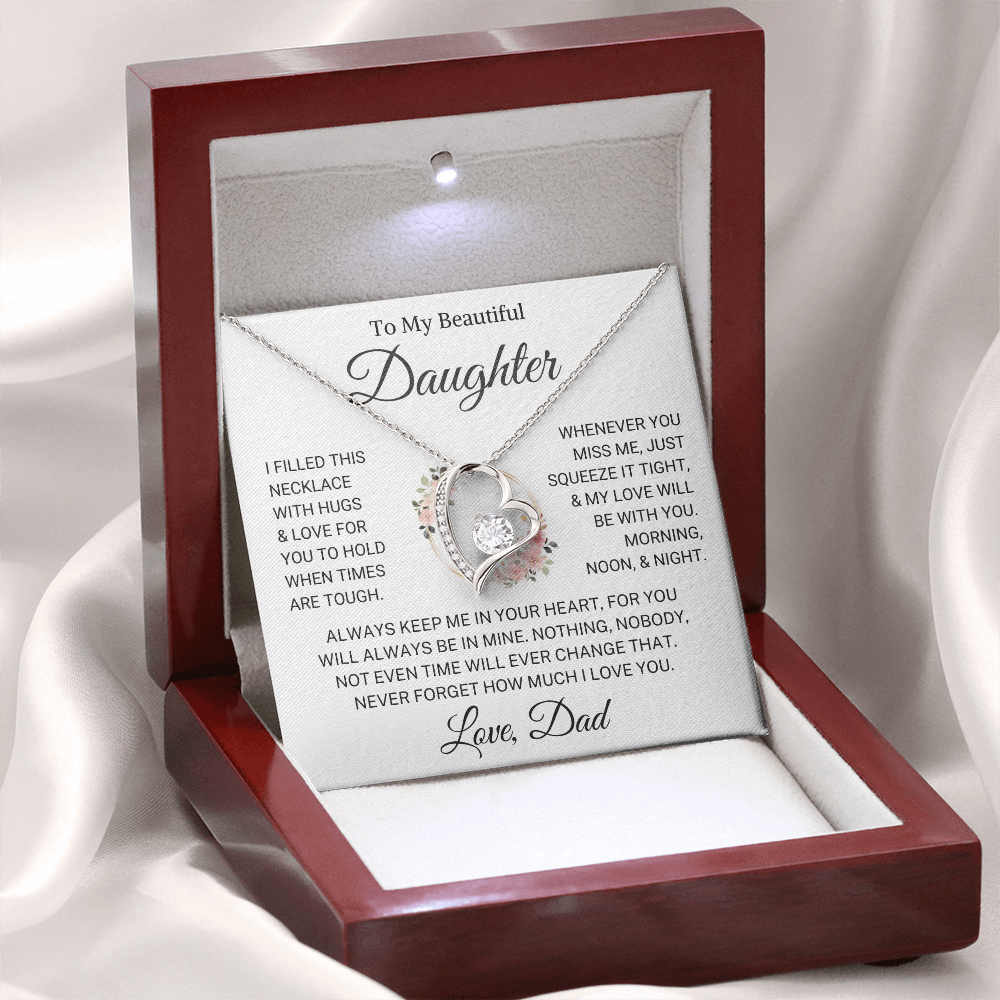 Daughter Love Dad "Hugs & Love" | Forever Love Necklace