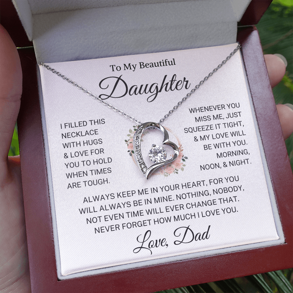 Daughter Love Dad "Hugs & Love" | Forever Love Necklace