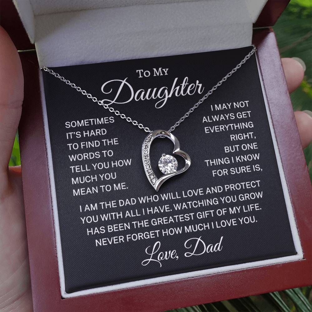 Gift for Daughter Love Dad "Love & Protect" | Forever Love Necklace