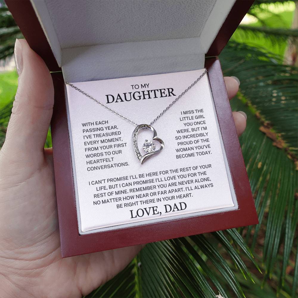 Daughter Love Dad "Treasured Every Moment" | Forever Love Necklace
