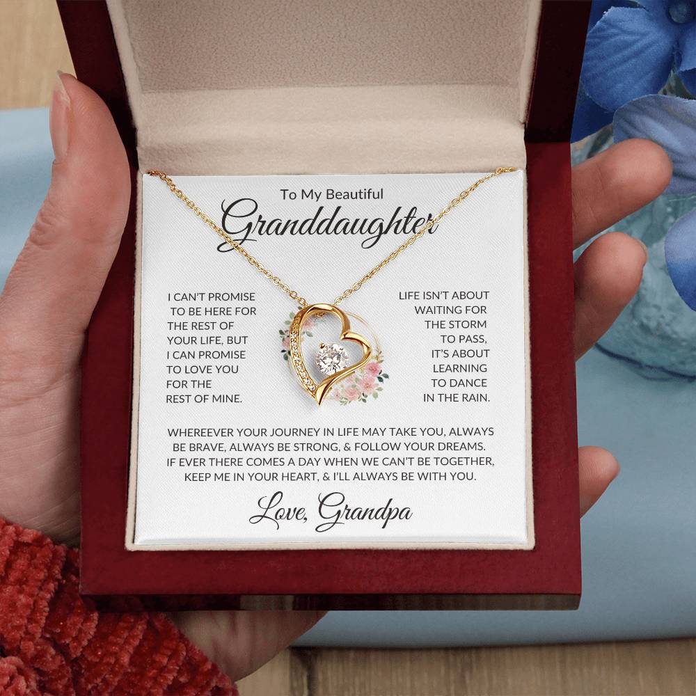 Granddaughter Love Grandpa "Keep Me In Your Heart" | Forever Love Necklace