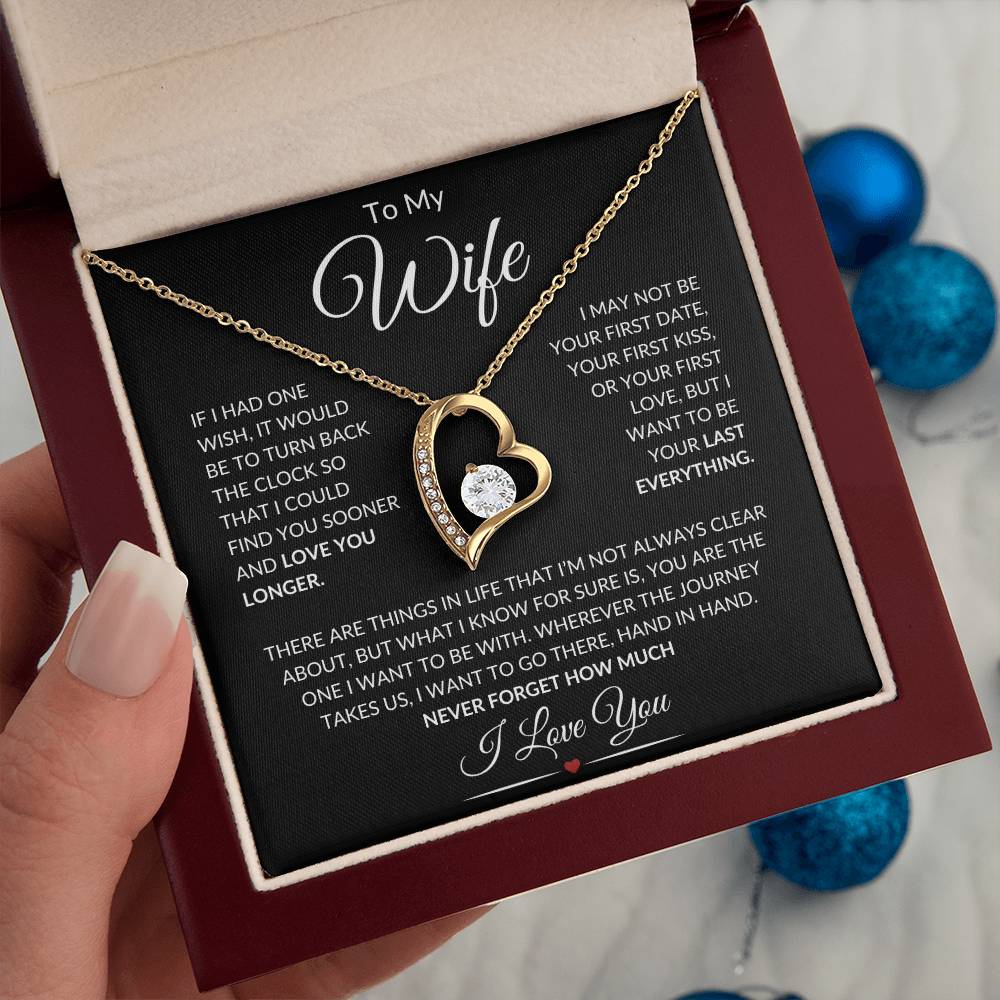 Gift for Wife "Last Everything" BW | Forever Love Necklace