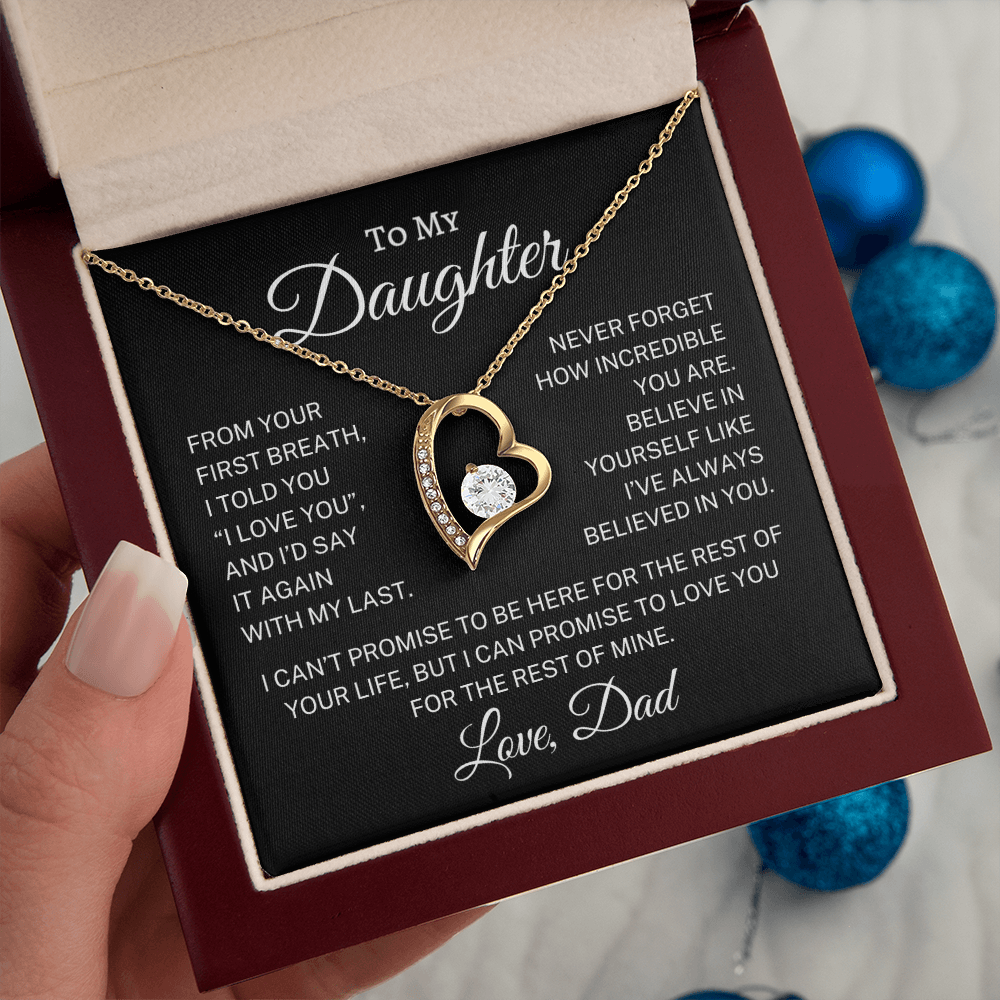 Gift for Daughter From Dad “From Your First Breath” | Forever Love Necklace