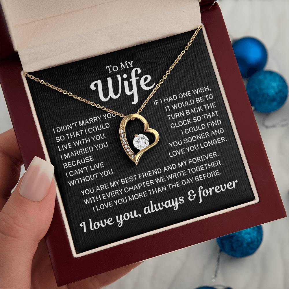 Gift for Wife "Can't Live Without You" | Forever Love Necklace