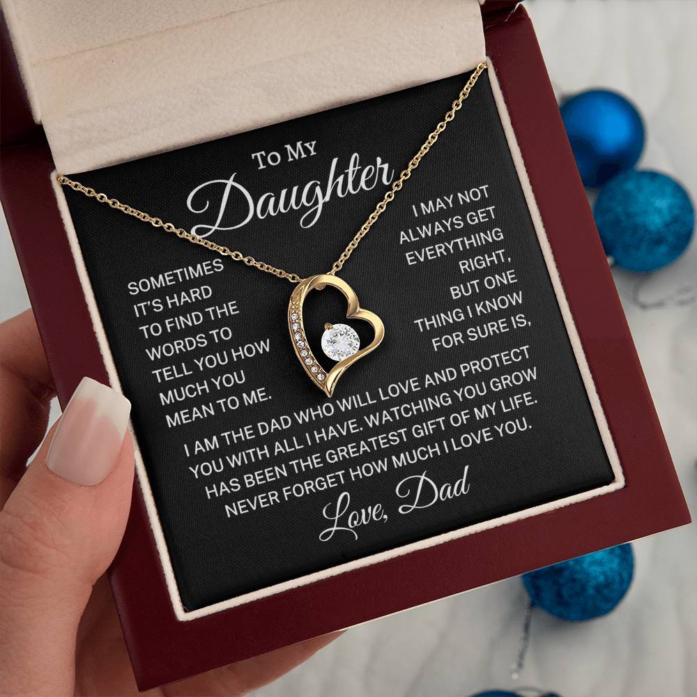 Gift for Daughter Love Dad "Love & Protect" | Forever Love Necklace