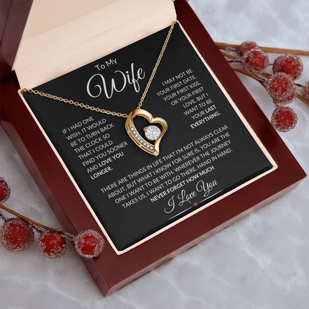 Gift for Wife "Last Everything" BW | Forever Love Necklace