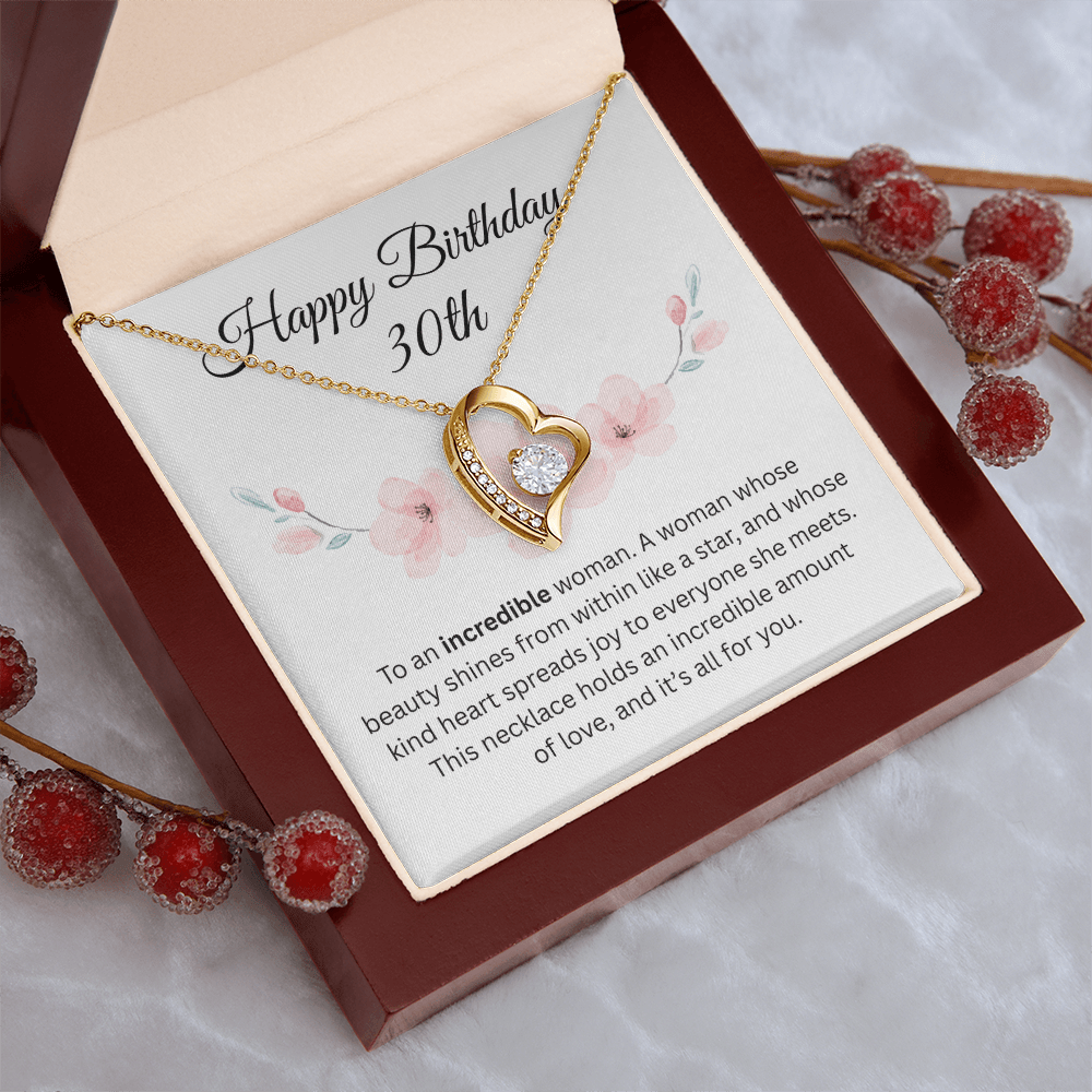 Happy 30th Birthday Gift "To An Incredible Woman" | Forever Love Necklace