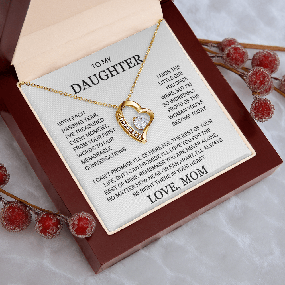 Daughter Love Mom "Treasured Every Moment" | Forever Love Necklace