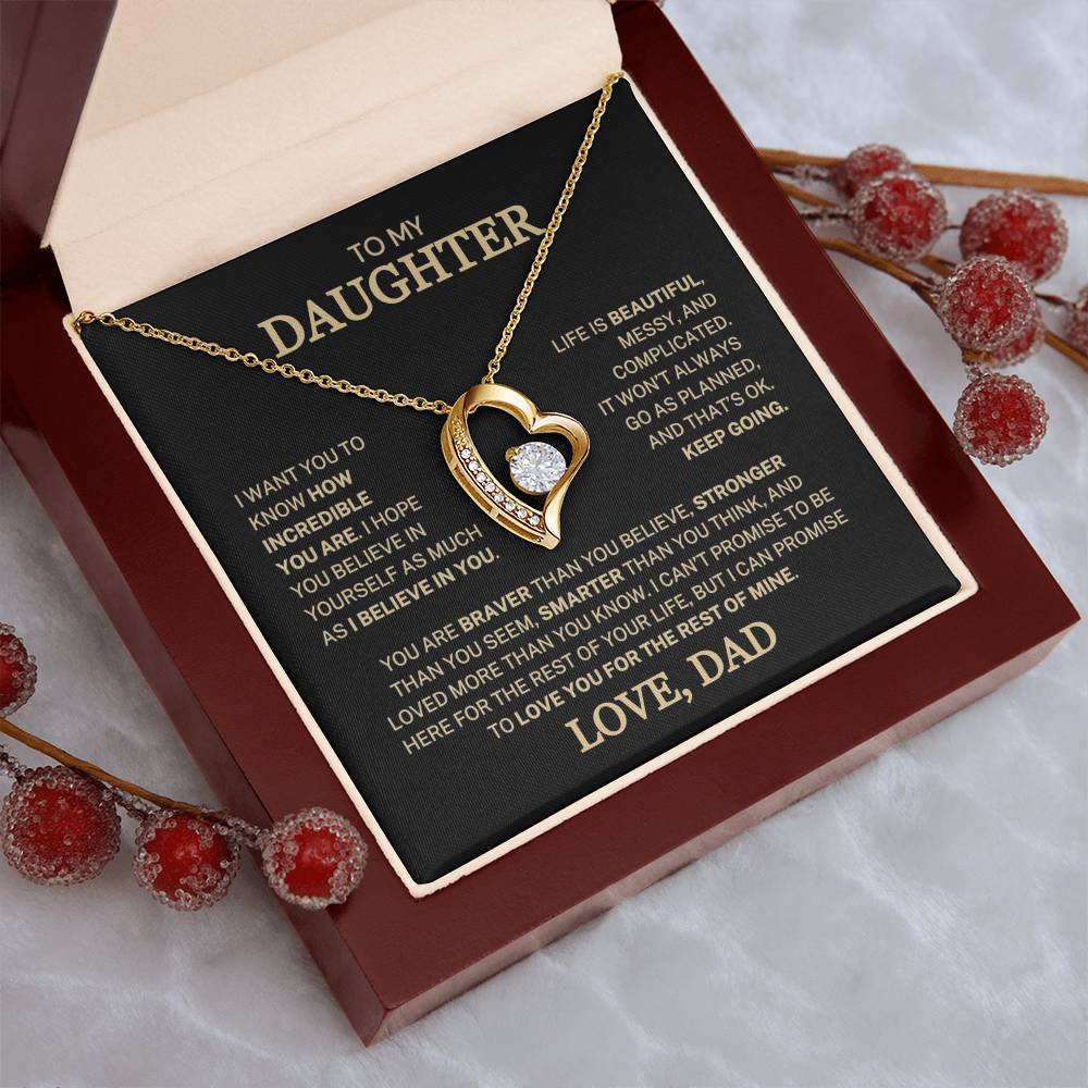 Daughter Love Dad "Life Is Beautiful" | Forever Love Necklace