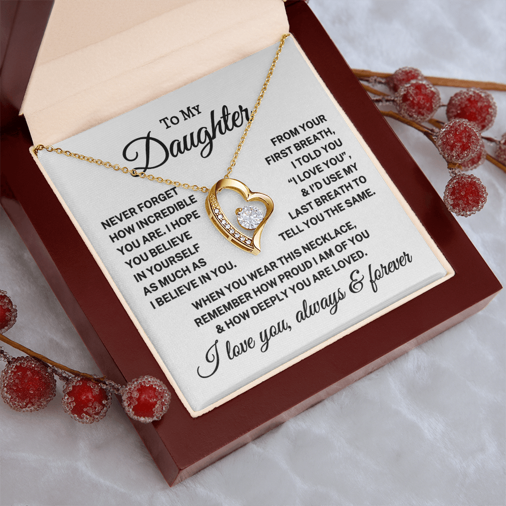 Gift for Daughter Love Dad "Believe In Yourself" | Forever Love Necklace