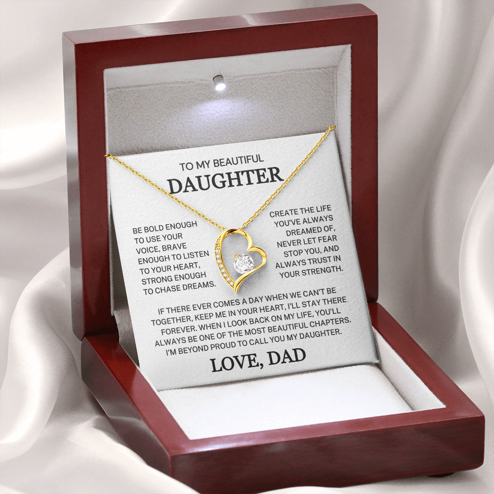Daughter Love Dad "Be Bold Enough" | Forever Love Necklace