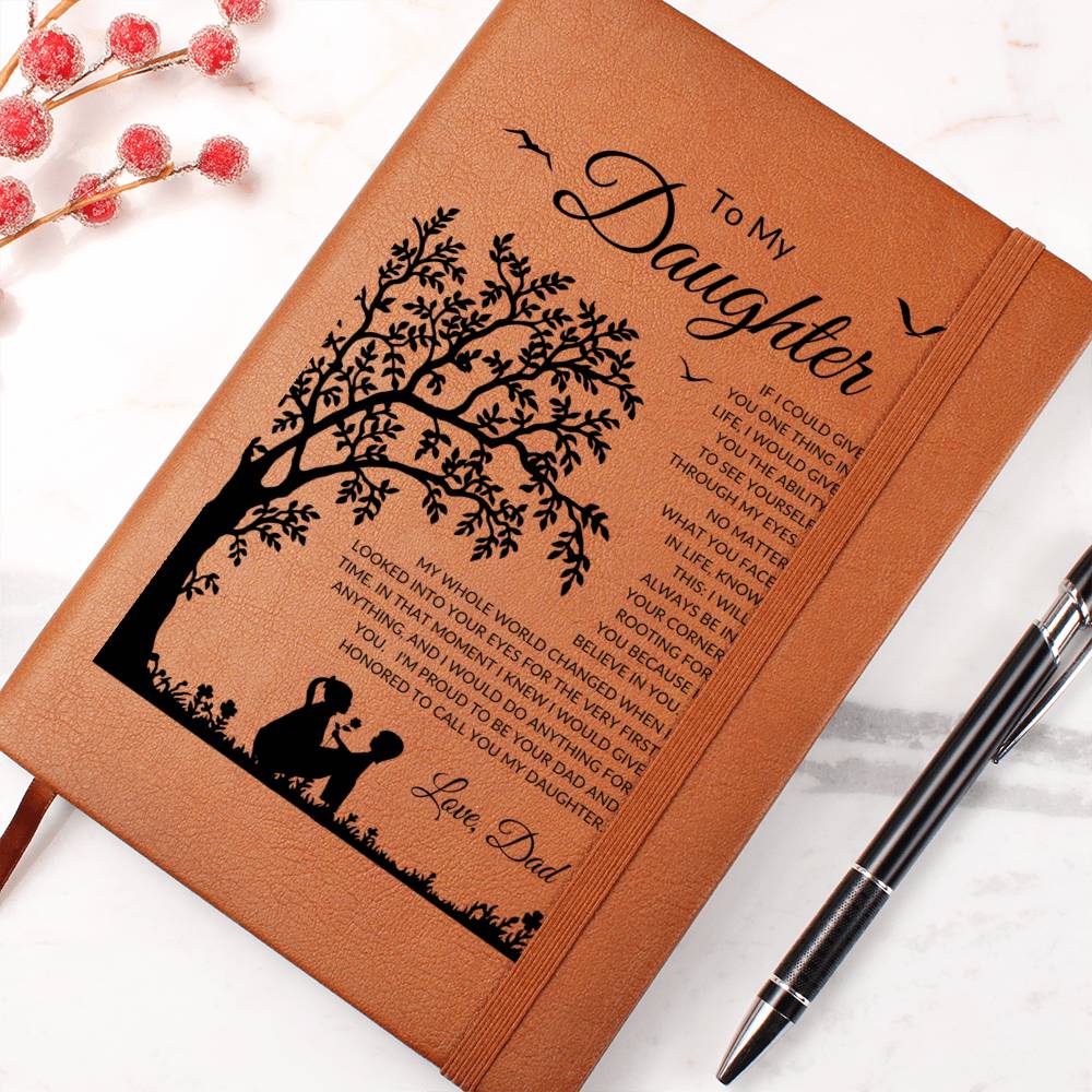 To My Daughter Love Dad | Leather Journal - Shoptopia Jewelry