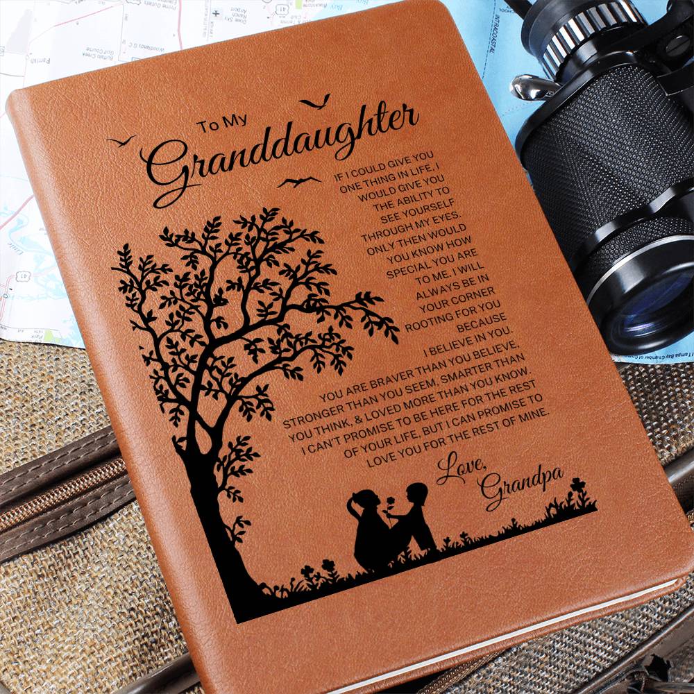 Granddaughter Love Grandpa | Leather Journal
