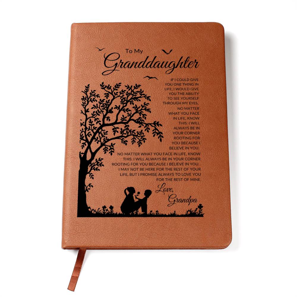 To My Granddaughter Love Grandpa Leather Journal Shoptopia