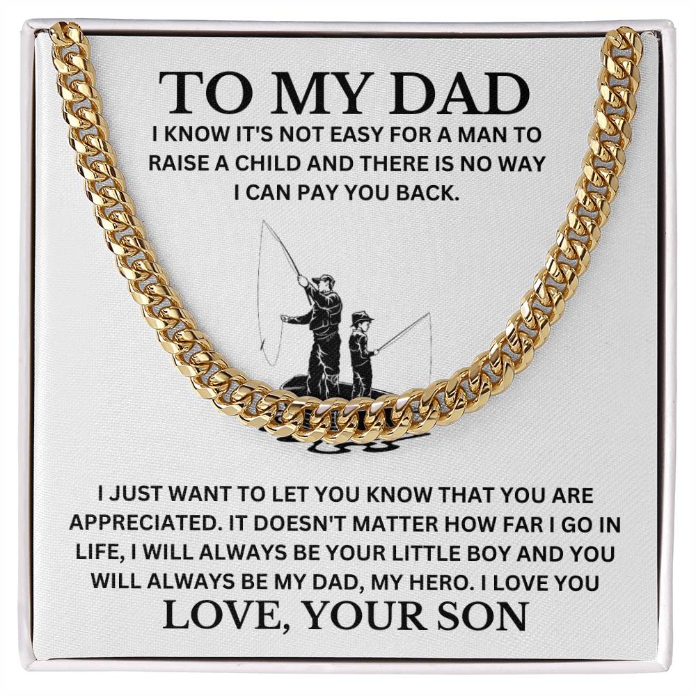 Dad Love Son "Fishermen" | Cuban Link Chain