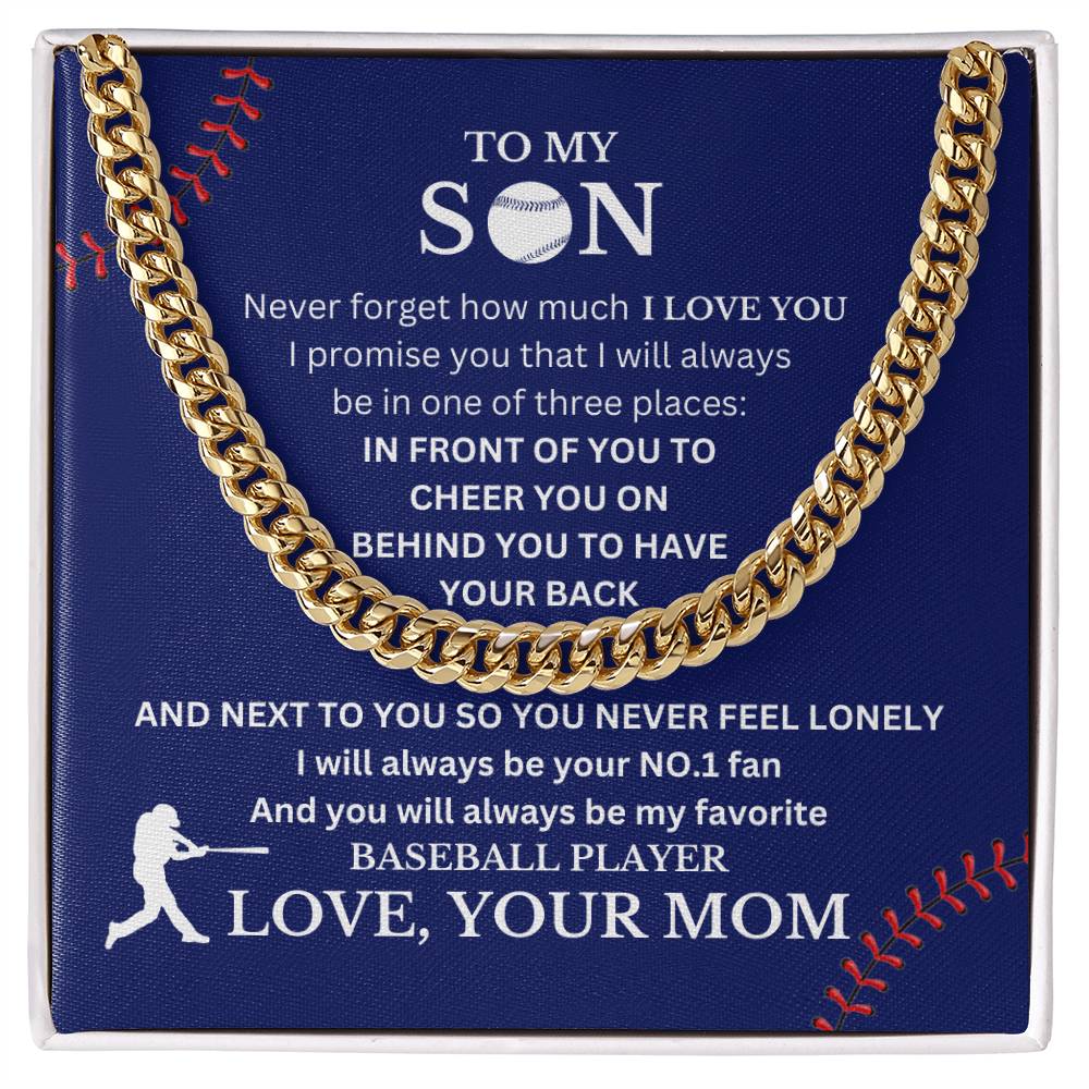Son Love Mom "My Favorite Baseball Player" | Cuban Link Chain