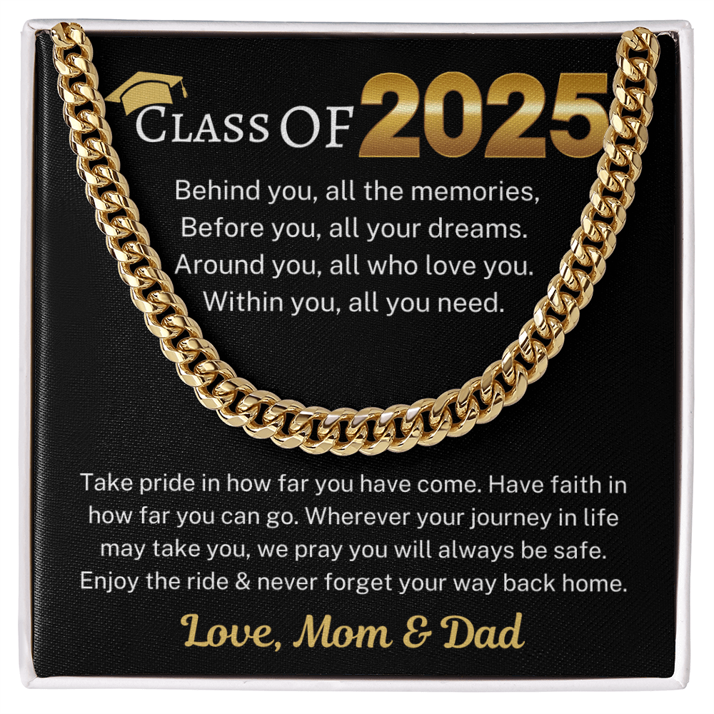 Class of 2025, Love Mom & Dad | Cuban Link Chain