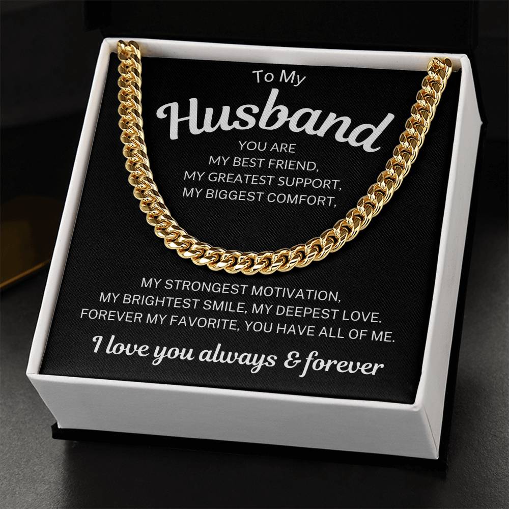 Husband Love Wife "My Deepest Love" | Cuban Chain Necklace