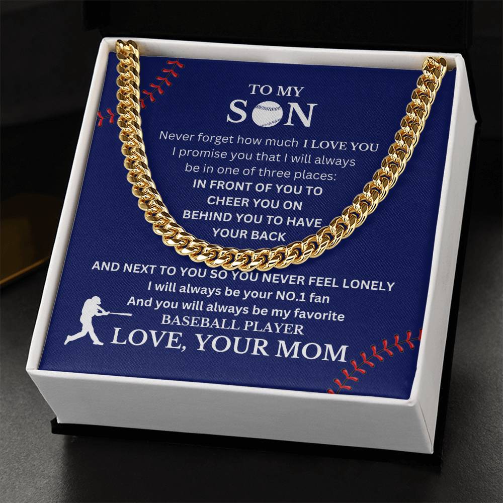 Son Love Mom "My Favorite Baseball Player" | Cuban Link Chain