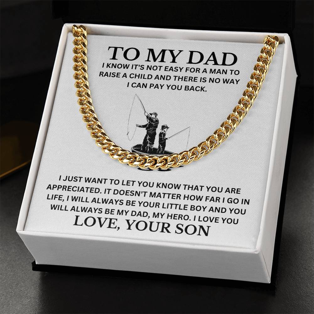 Dad Love Son "Fishermen" | Cuban Link Chain