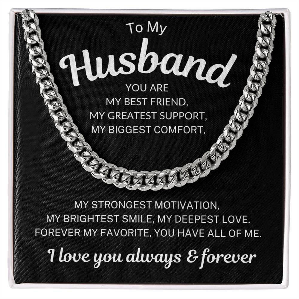 Husband Love Wife "My Deepest Love" | Cuban Chain Necklace