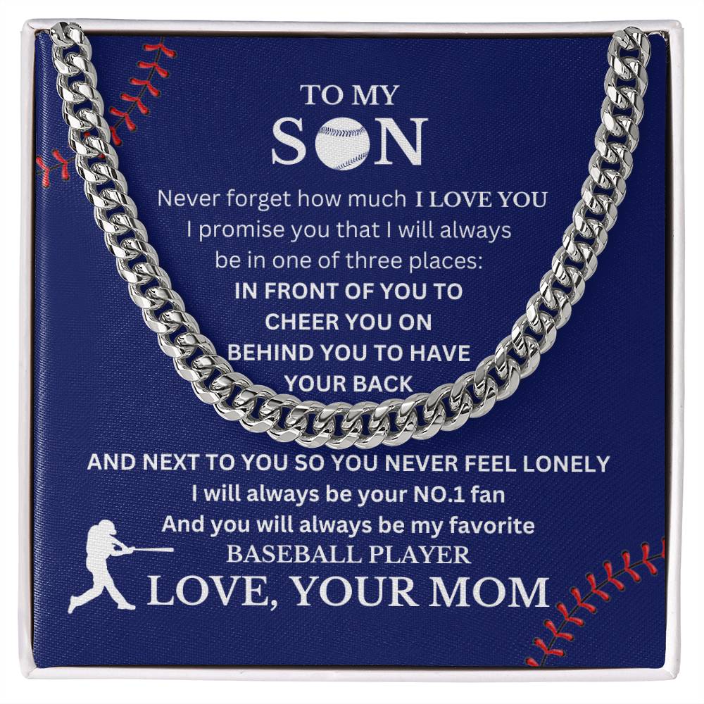 Son Love Mom "My Favorite Baseball Player" | Cuban Link Chain