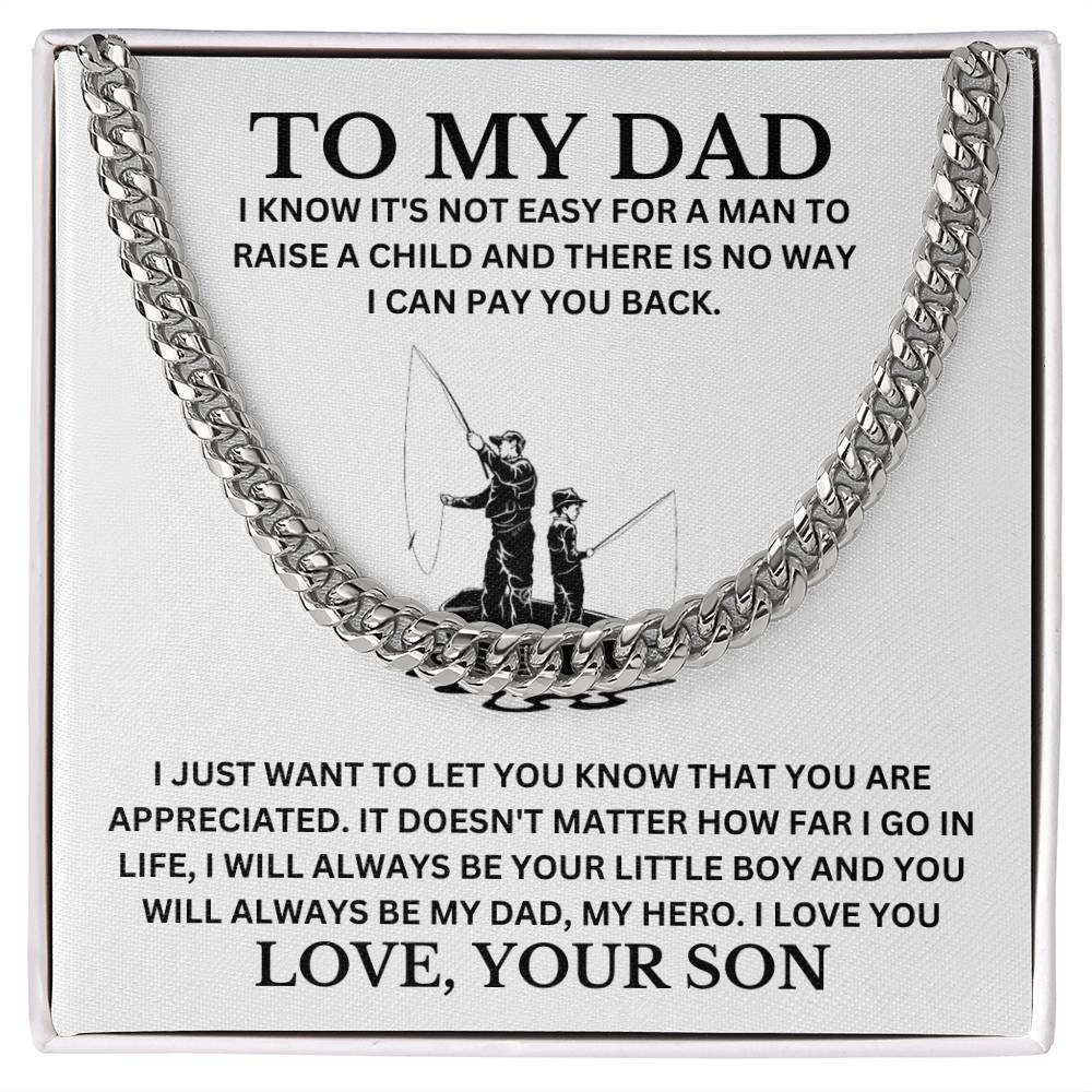 Dad Love Son "Fishermen" | Cuban Link Chain