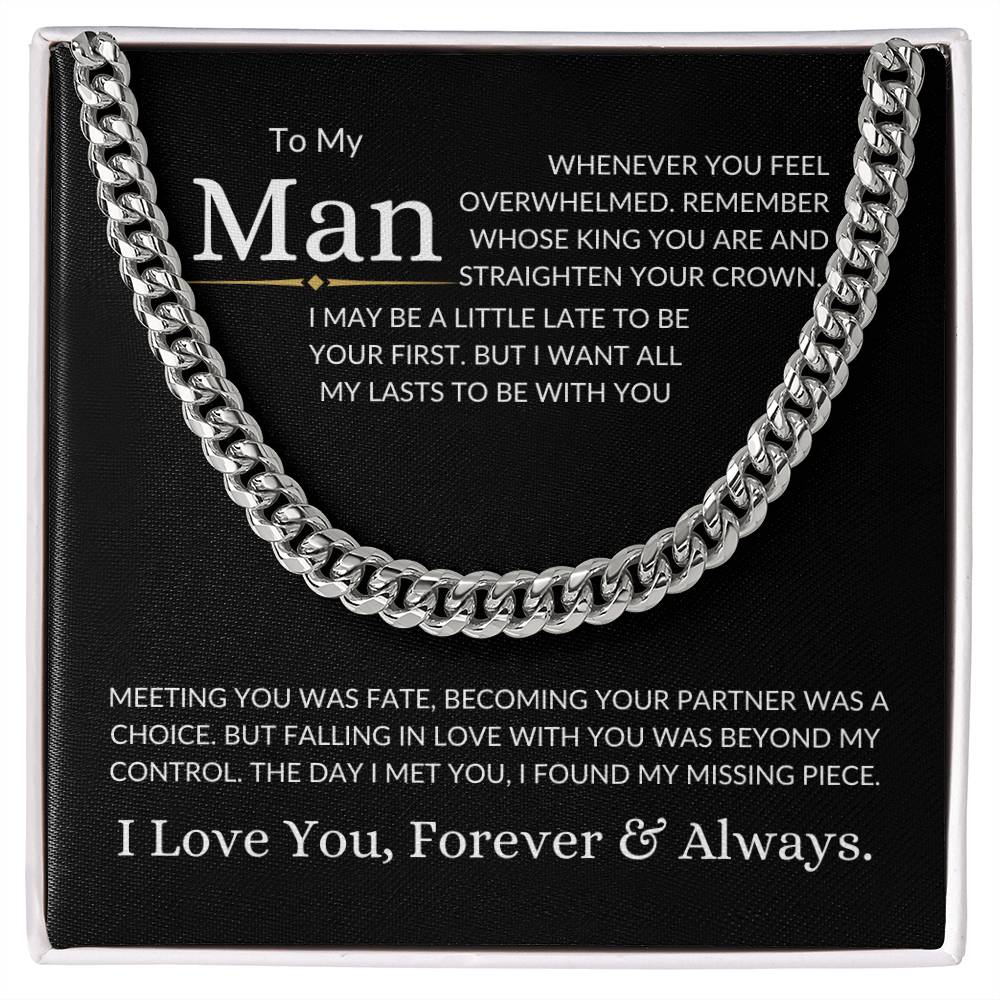 To My Man | Cuban Link Necklace - Stainless Steel / Standard Box Shoptopia Jewelry