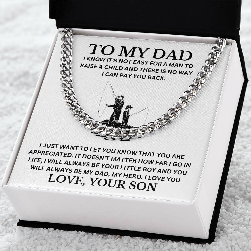 Dad Love Son "Fishermen" | Cuban Link Chain