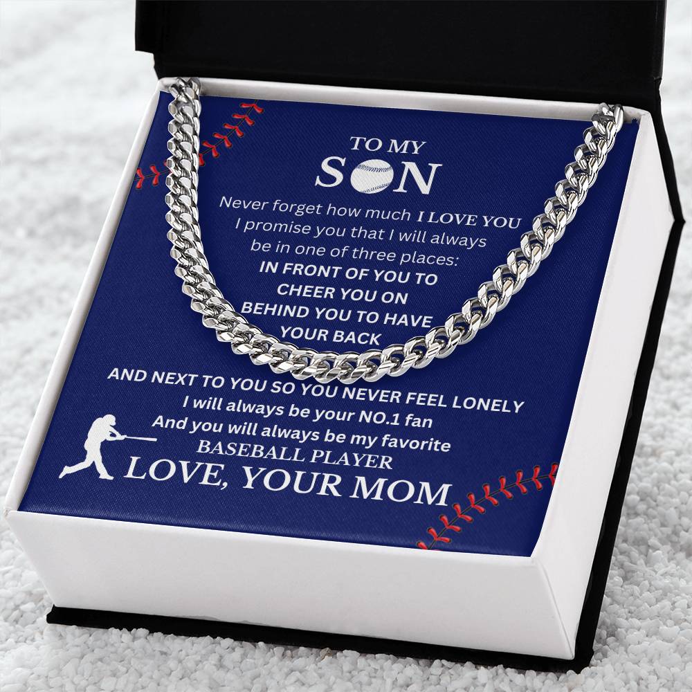 Son Love Mom "My Favorite Baseball Player" | Cuban Link Chain
