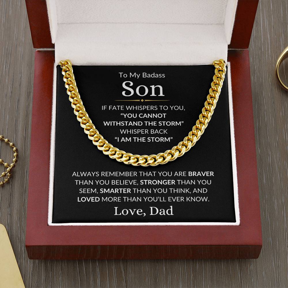 Son Love Dad "I Am The Storm" | Cuban Chain Necklace