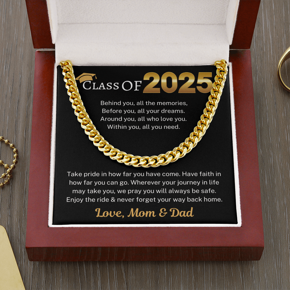 Class of 2025, Love Mom & Dad | Cuban Link Chain