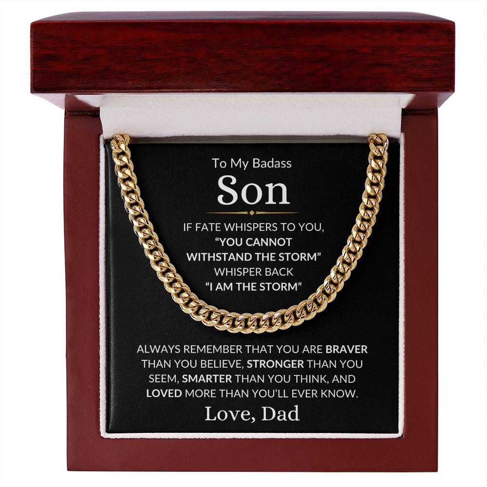 Son Love Dad "I Am The Storm" | Cuban Chain Necklace